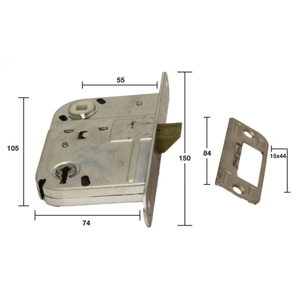 Habo Låsekasse Stål Indvendig Galvaniseret (Eks. Nøgle v.n.13459)