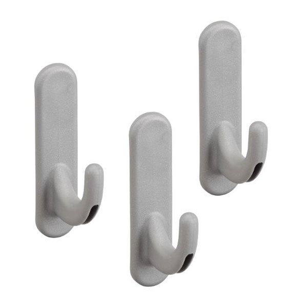 Elfa Utility buet krog i platin til tavle. Pakke med 3 stk.
