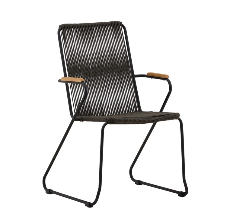 Venture Design Bois havestol i sort/sort reb