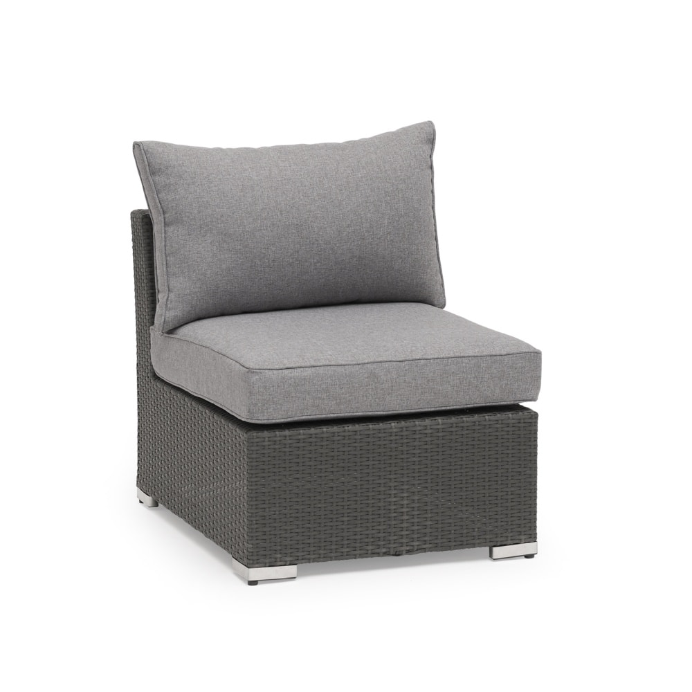 Hillerstorp Madison lounge midtermodul i mørkgrå kunstflet med hynde