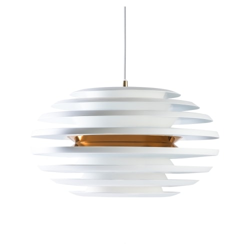 Belid Ellipse pendel Ø50cm mat hvid / messingT 1082