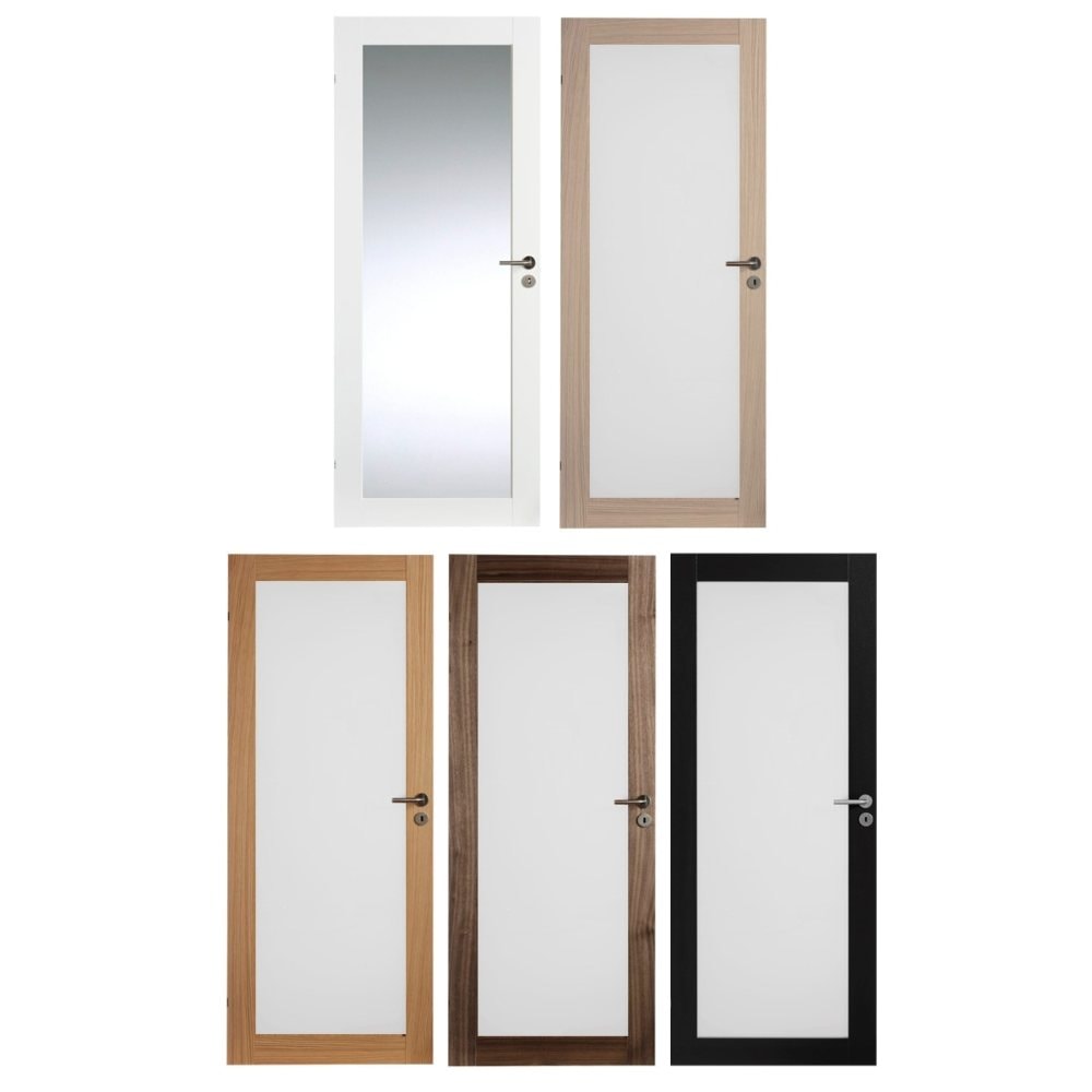 Swedoor Unique GW01L, 40 mm massiv Fyldingsdør m/ glas SORT EG 92,5x204 cm(10x21)