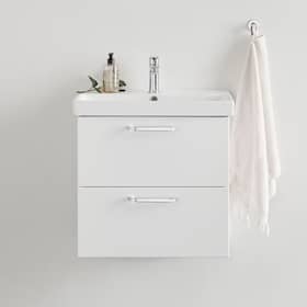 Bathlife Yster 420 vaskeskab i hvid med hvid håndvask