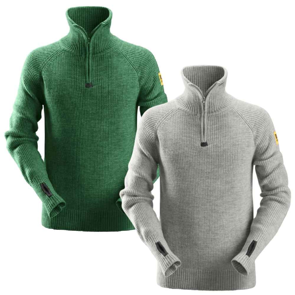 Snickers 2905 Allroundwork uldtrøje skovgrøn str. xxxl