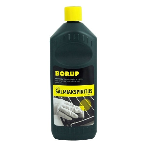 Borup salmiakspiritus under 25%. Dunk med 1 liter