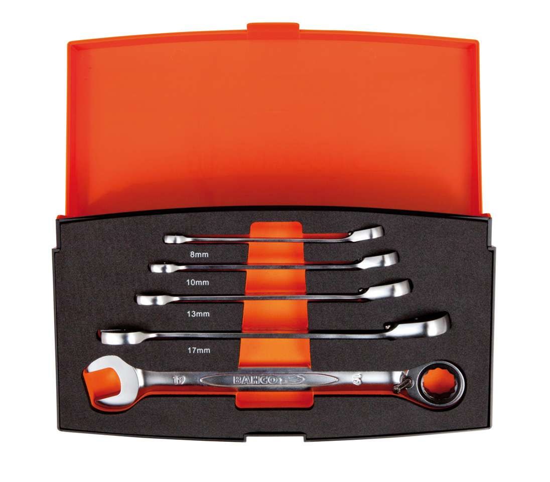 Bahco Ring-Skraldenøglesæt   5 Stk. 1RM/S5