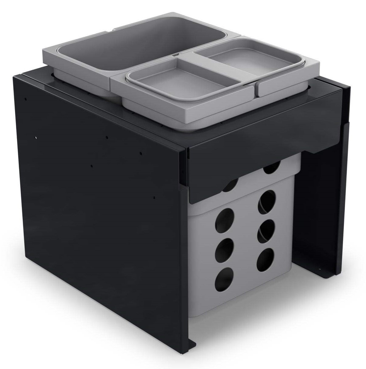 Theofils Girona affaldssortering hvid inkl. lysegrå spande D500 mm