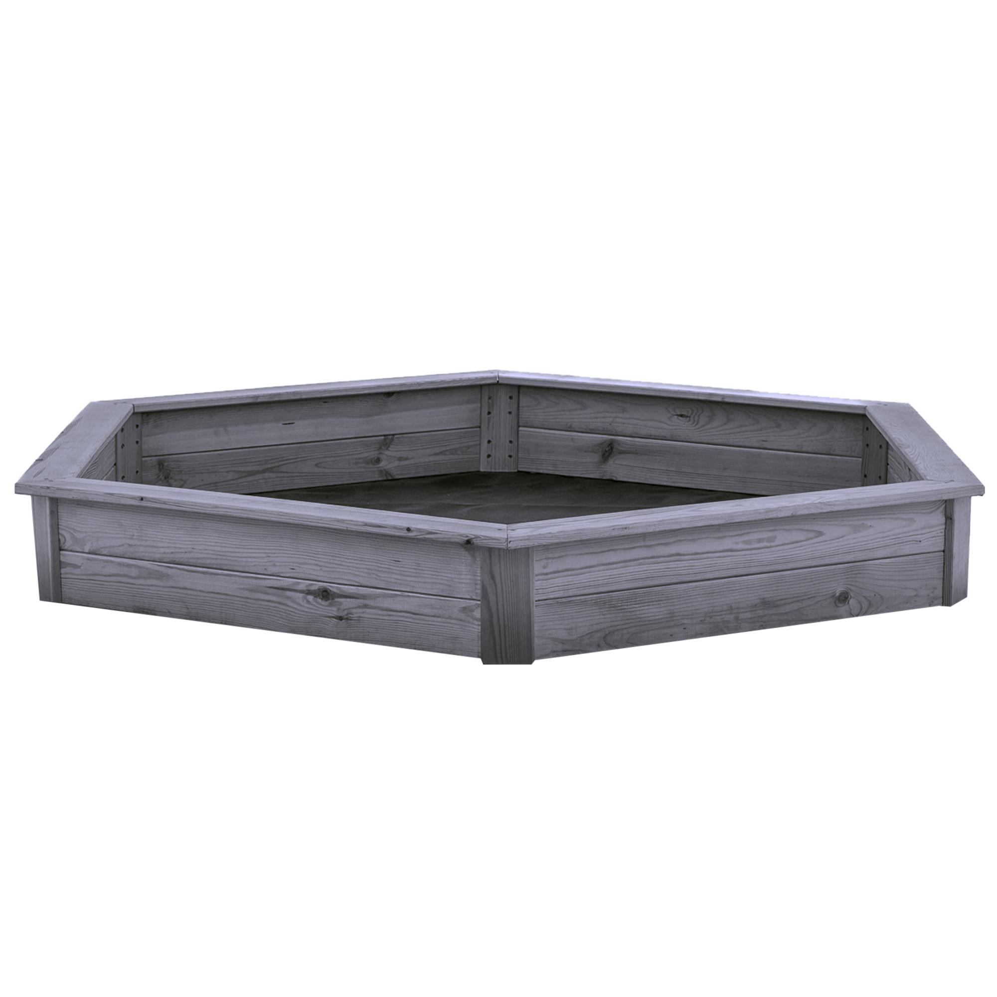 Nordic Play sandkasse i grundmalet grå 6-kantet