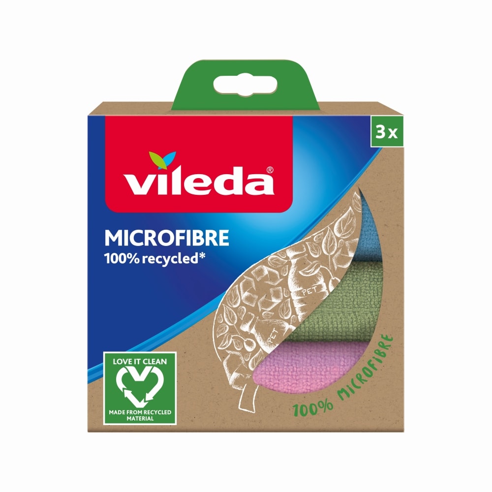 Vileda microfiberklud recycled 3 stk.