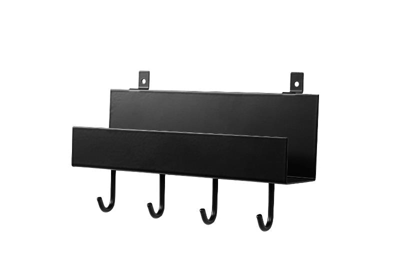 Nortiq hylde sort med 4 kroge til akustikpanel