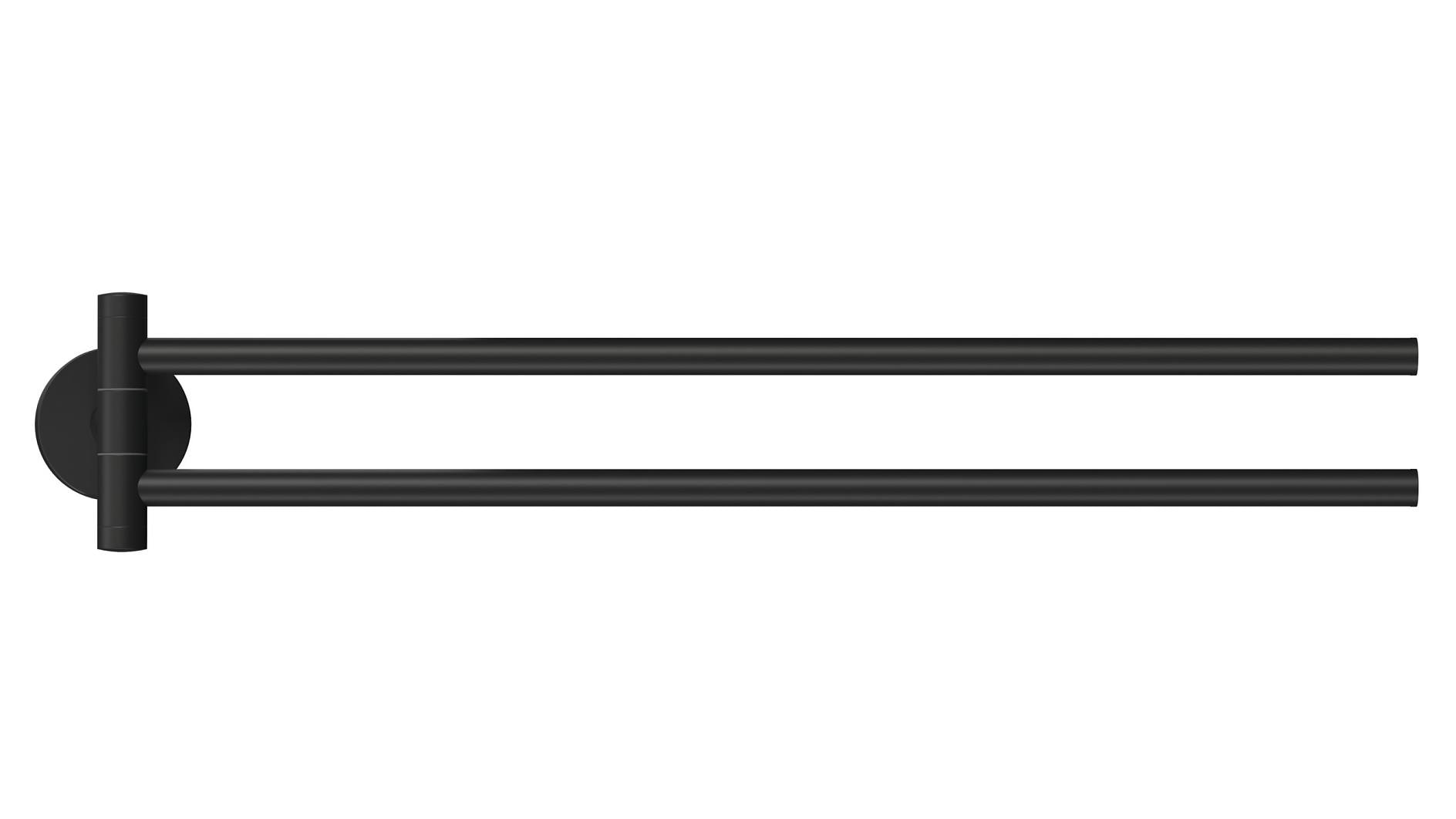 Tesa Moon Black håndklædeholder 2-arme, selvklæbende