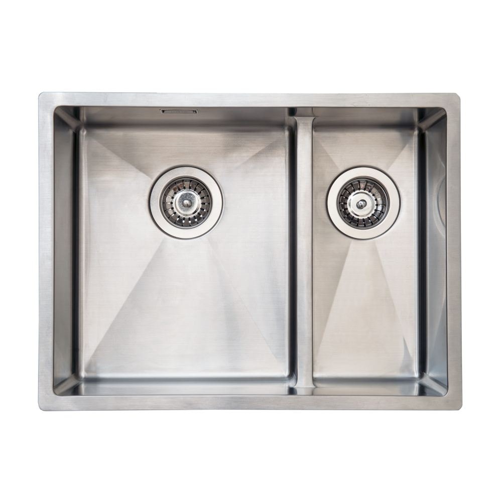 Juvel Baltic 585SHRF-LW dobbelt køkkenvask til nedfældning, højre 585 x 440 mm