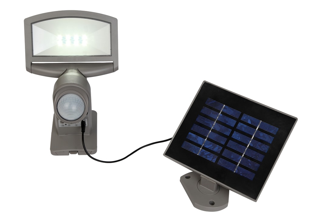 Lutec Sunshine LED væglampe sølvgrå solcelle med sensor 3,2W