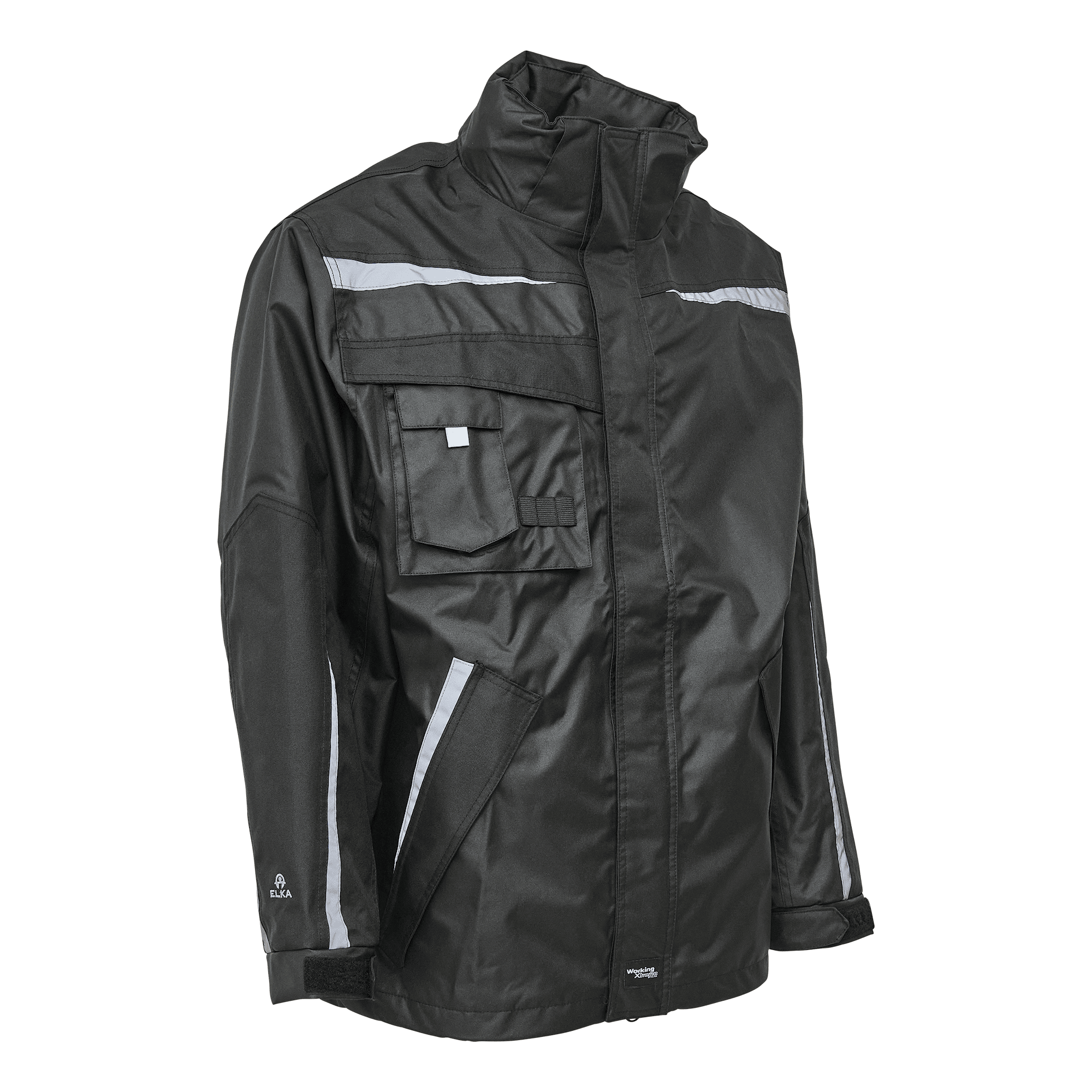 Elka Working Xtreme Oxford regnjakke med reflekser - Sort - 5XL