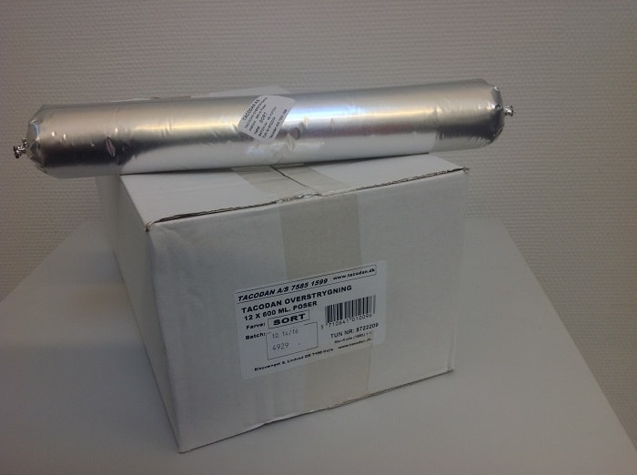 Tacodan over- / understrygningsmasse i karton 12 poser a 0,6 liter i sort