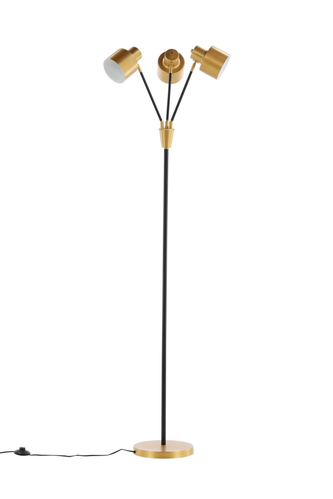 Venture Design Vifta gulvlampe i sort/messing H178 cm 3xE27