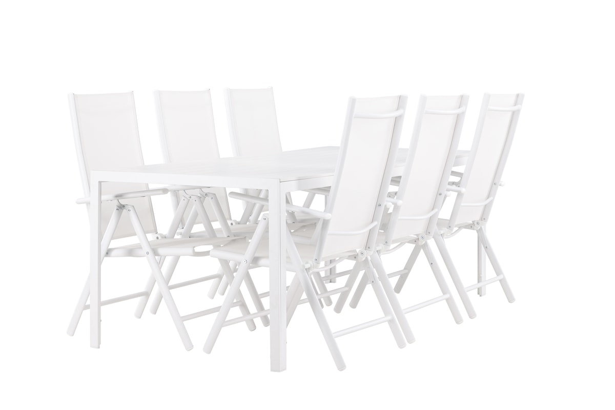 Venture Design Break møbelsæt med bord i hvid og 6 stole i hvid