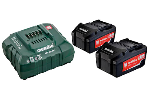 Metabo 18V Li-Ion batteri-pakke med 2 batterier og lader