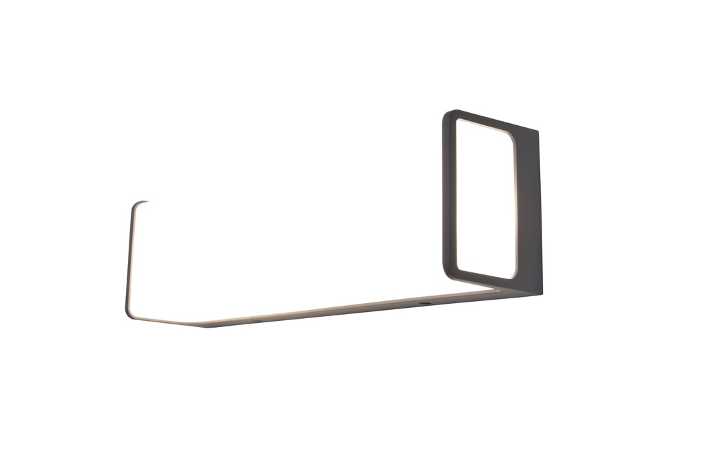 Lutec Doblo LED væglampe i mørkegrå/opal 35 x 8 x 10 cm 4000K 34W IP54