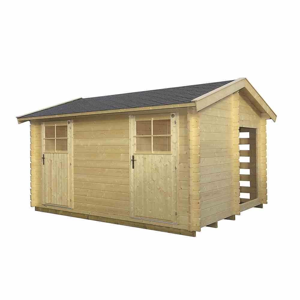 Luoman Lillevilla 93-2 haveskur / redskabsrum med indbygget brændeskur 11,7 m2