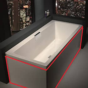 Strømberg Quantum Carronite L-panel til badekar 1600 x 800 x 540 mm