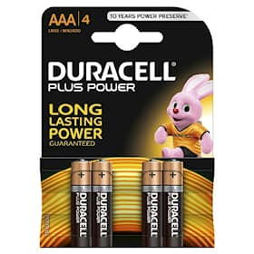 Duracell plus power batterier AAA / LR3.Pakke med 4 stk.