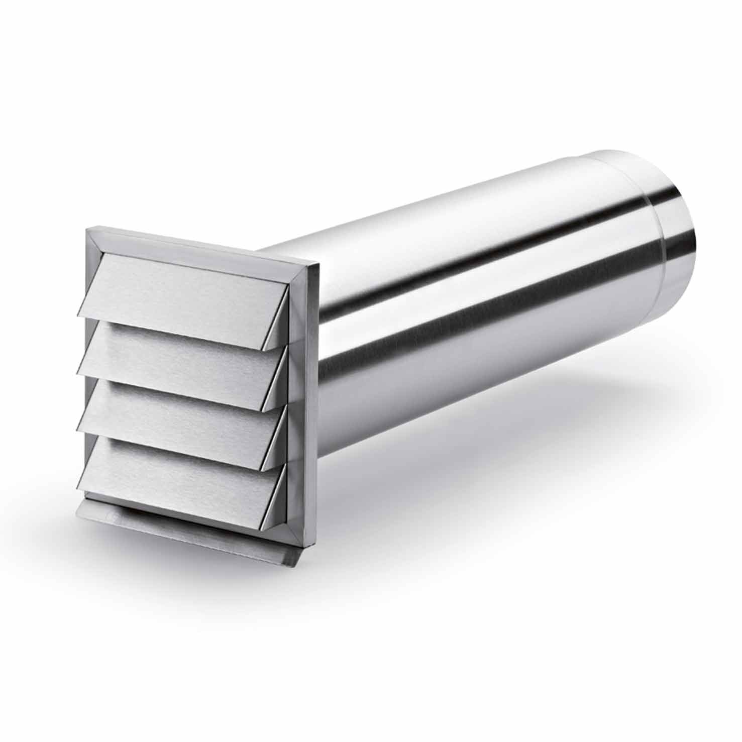 Murgennemføring stål komplet inkl. modtryksspjæld