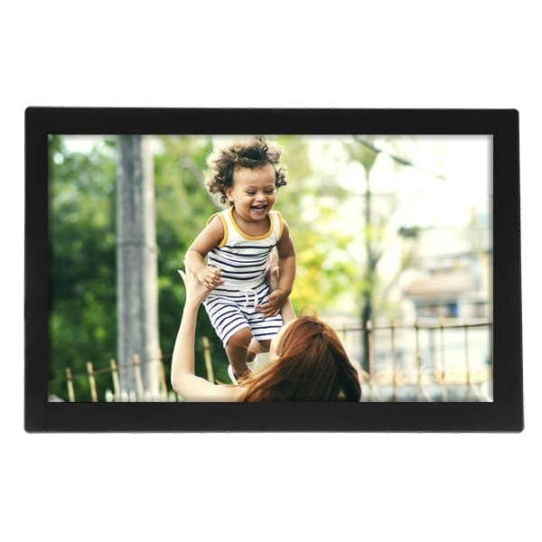 Frameo PFF-1037B digital billedramme 10.1" i sort glas front