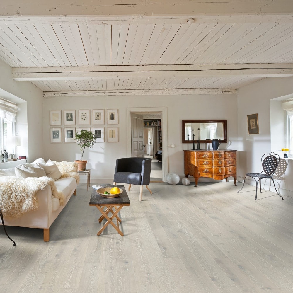 Kährs Bright Eg parketgulv 1-stavs hvid matlak pakke à 1,81 m2