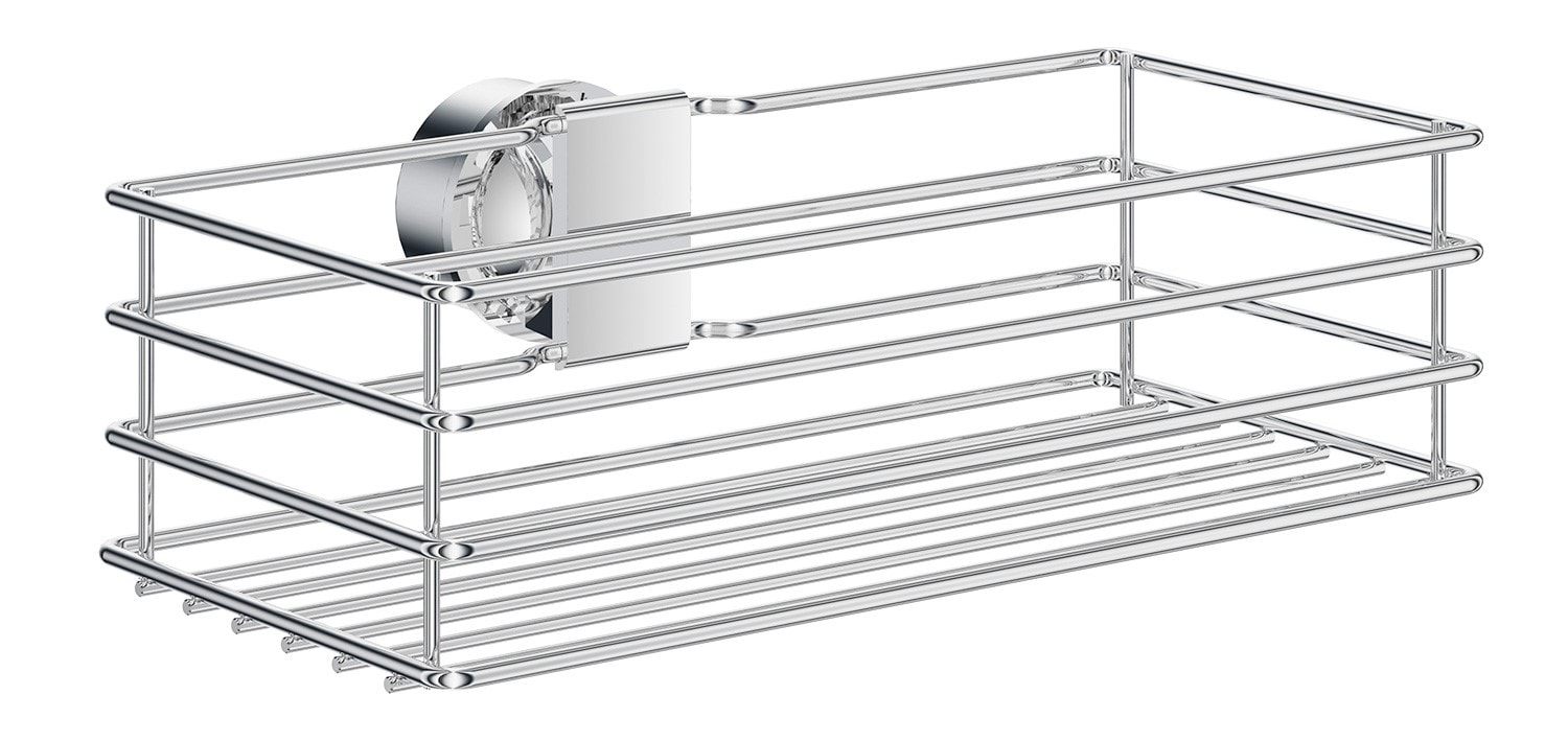Beslagsboden brusekurv i sort til brusestang 250 x 120 mm