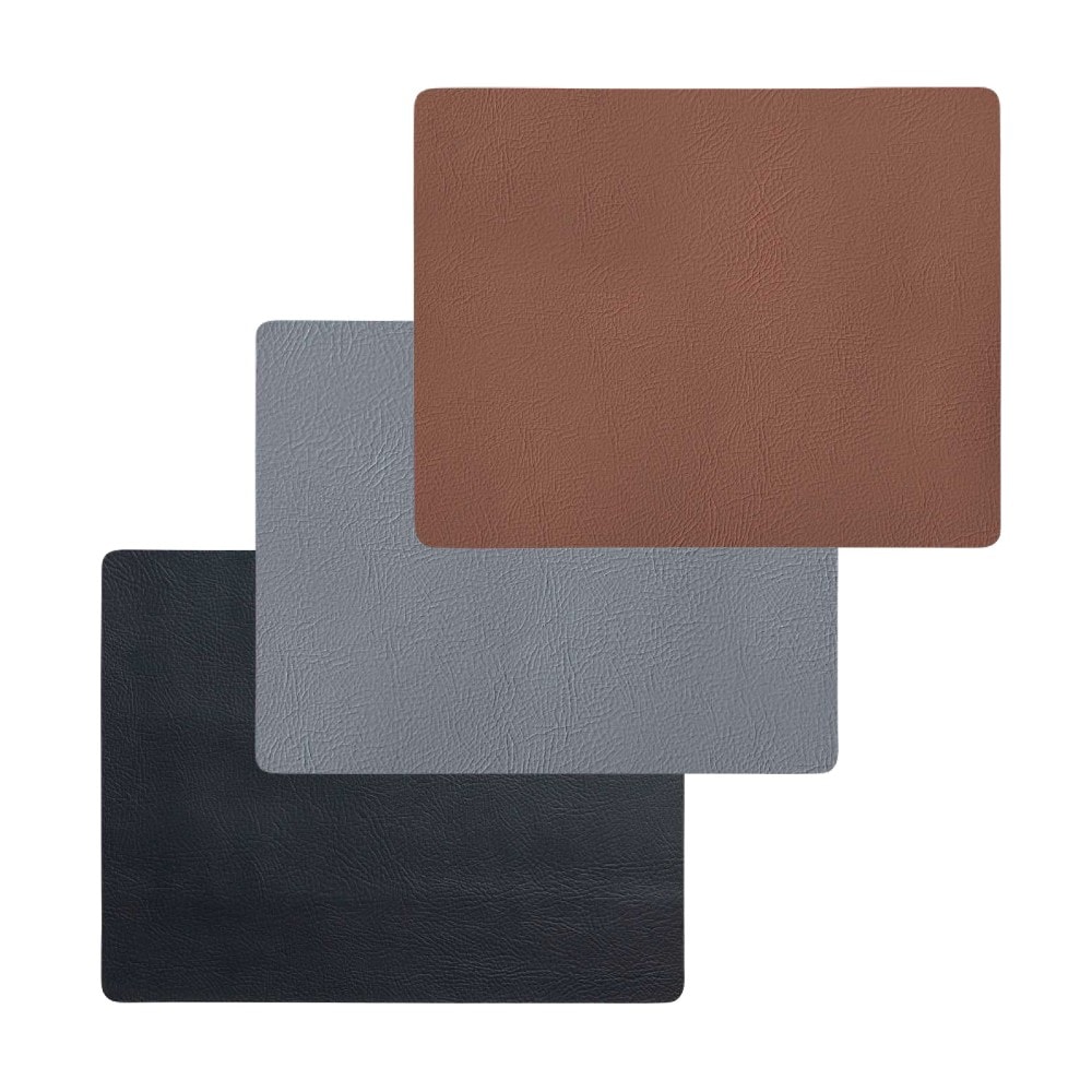 Aida Quadro dækkeserviet recycled leather cognac 45 x 35 cm