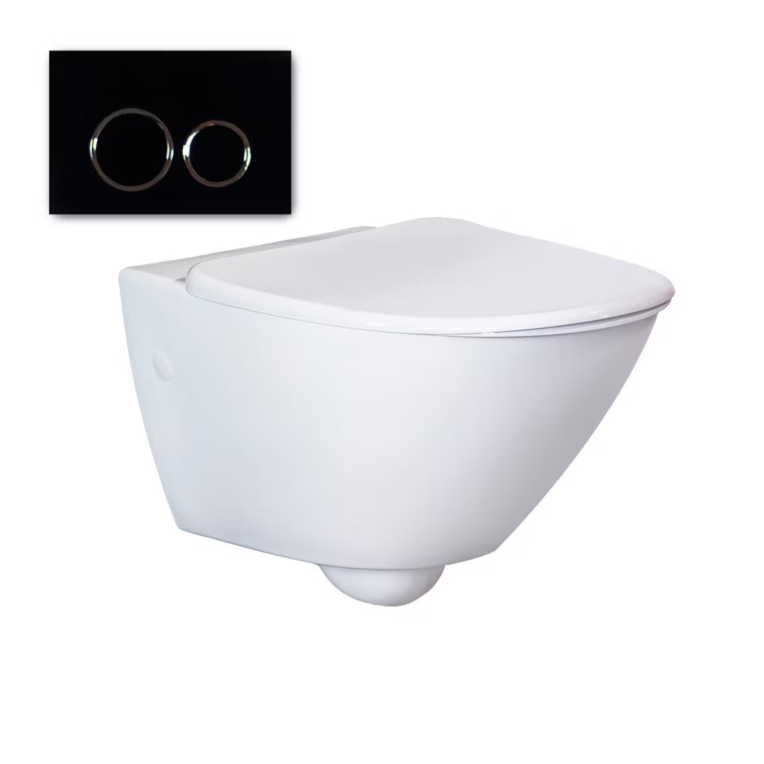 Bathlife Spola væghængt toilet med betjeningsplade i sort