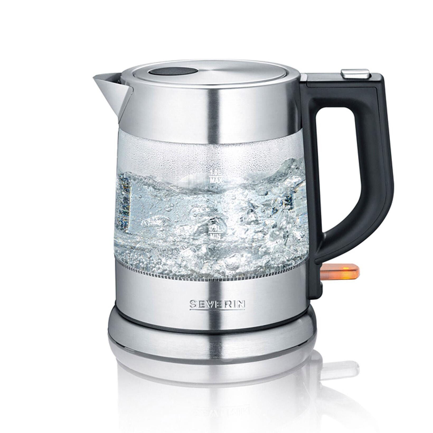 Severin elkande stål/glas 1 liter 2200 watt