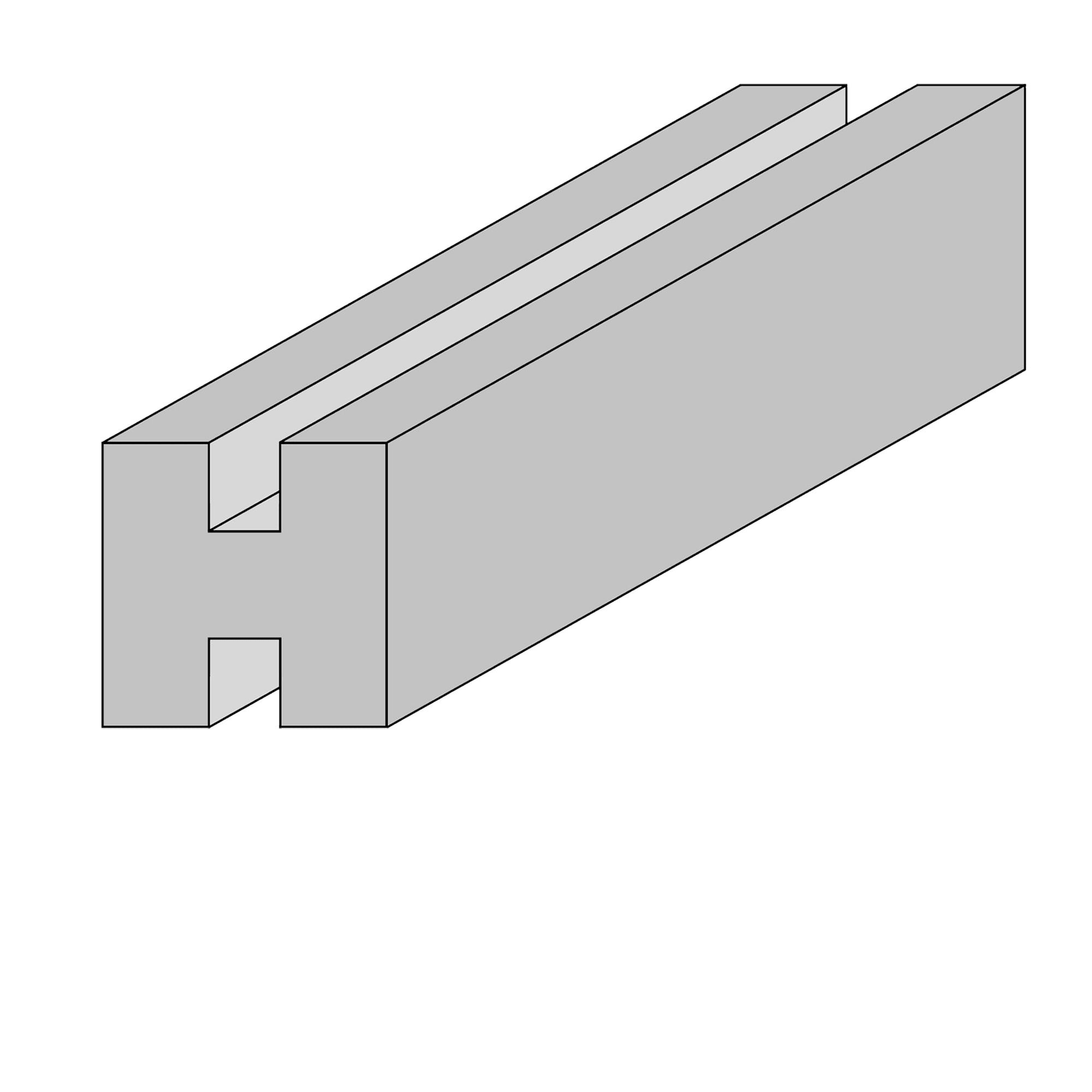 Hortus H-stolpe til profilhegn, mellem 90 x 90 x 2700 mm