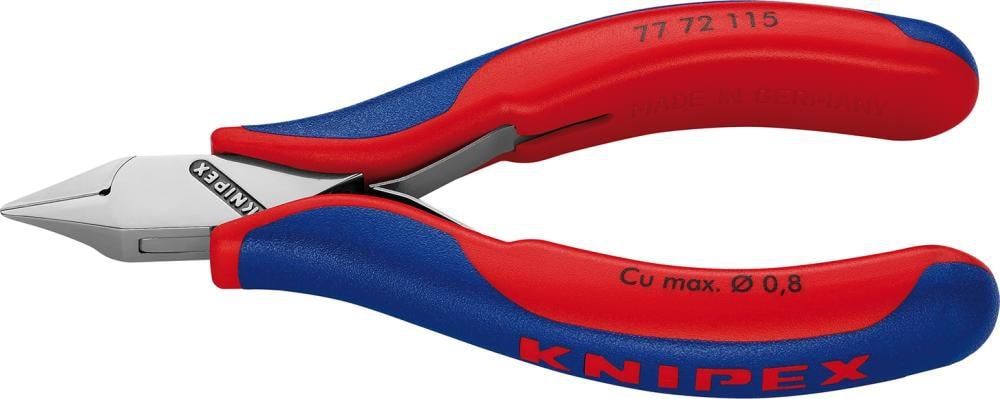 Knipex elektronik-skævbider med flerkomponent greb mini-spids med facet 115 mm
