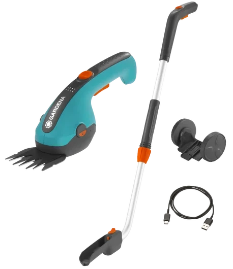 Gardena ClassicCut batteridrevet græssaks med skaft og hjul
