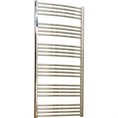 Kriss Round buet håndklædetørrer i krom 1320 x 600mm. Centermål 550 mm.