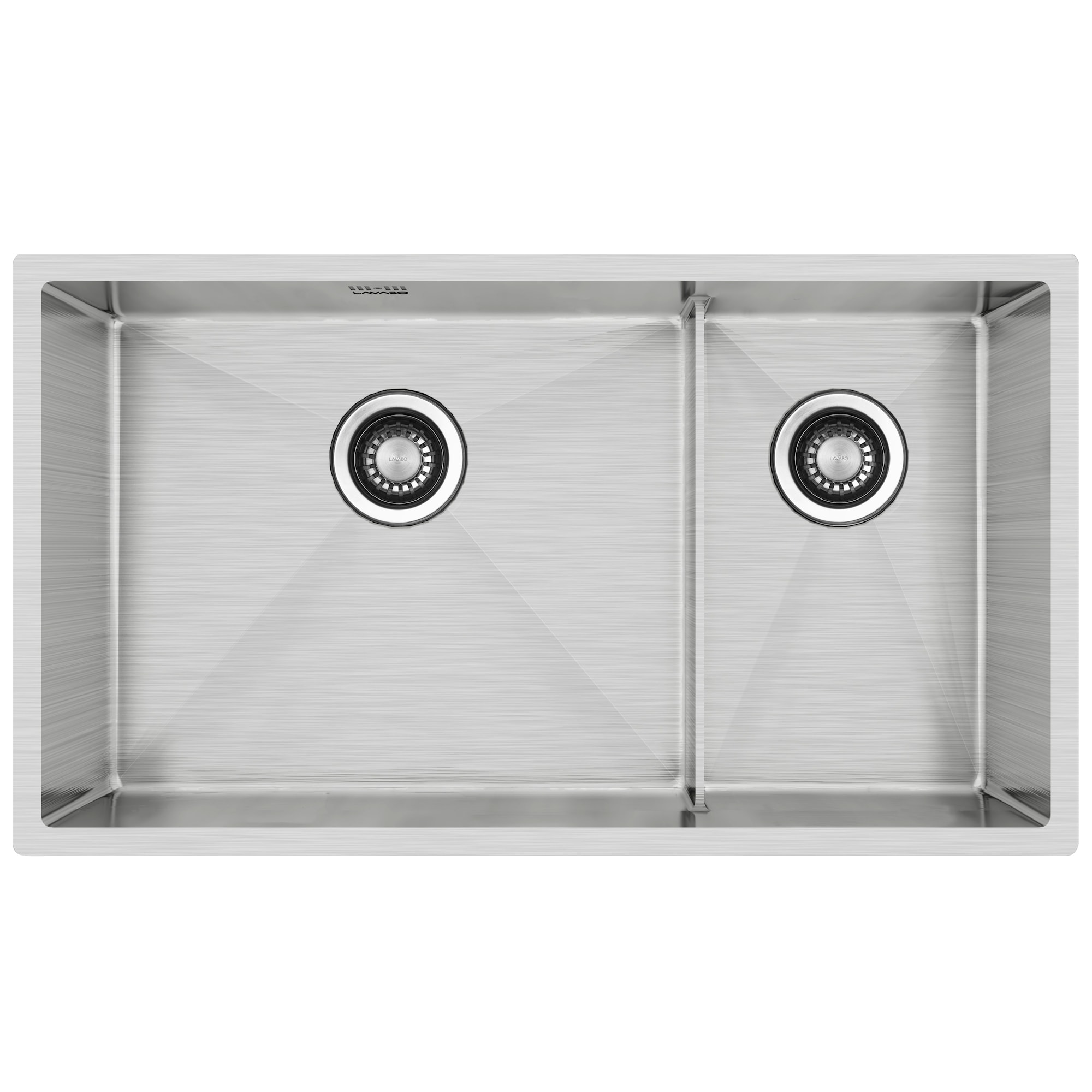 Lavabo Kubus 780 Soft Slim dobbelt køkkenvask i rustfri