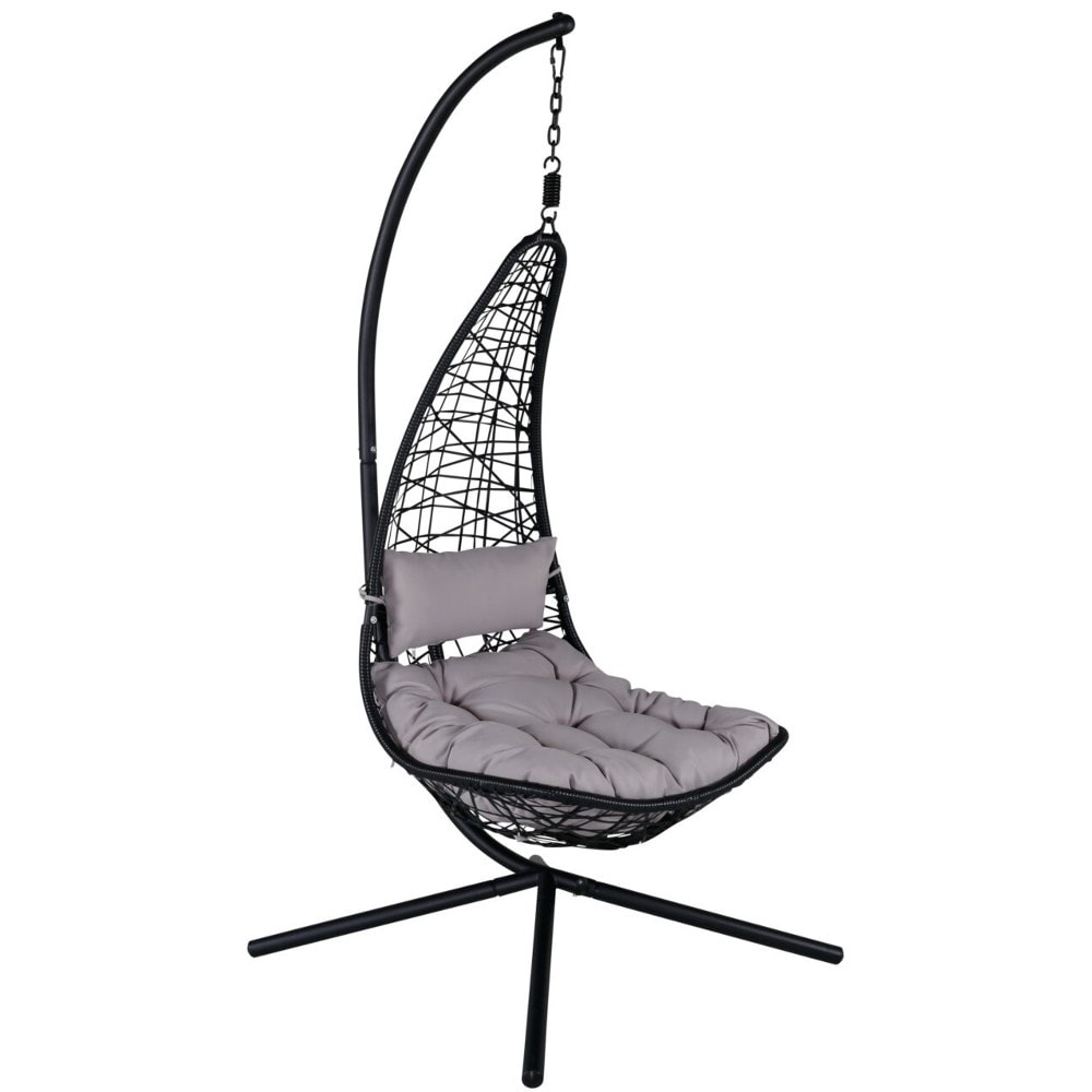 Venture Design Edingburgh hængestol i sort med grå hynde