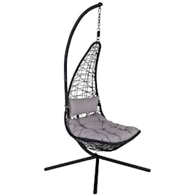 Venture Design Edingburgh hængestol i sort med grå hynde