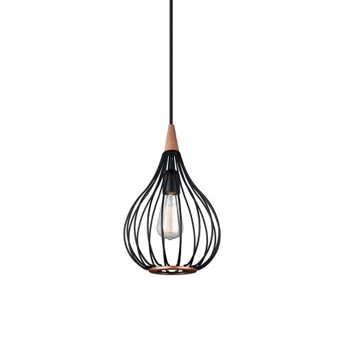 Halo Design Drops pendel i sort og mørkt træ Ø23 cm E27