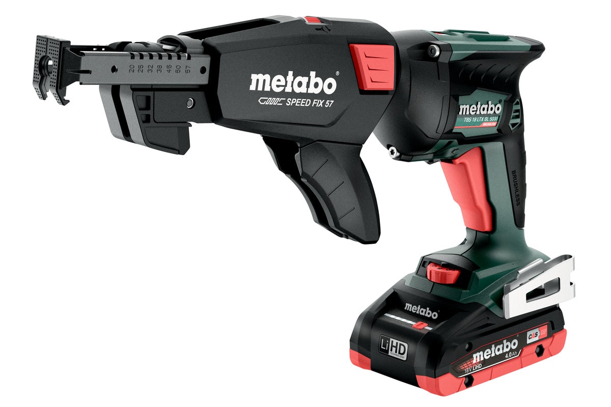 Metabo gipsskruetrækker TBS 18 LTX BL 5000 med 2x4Ah batterier og lader
