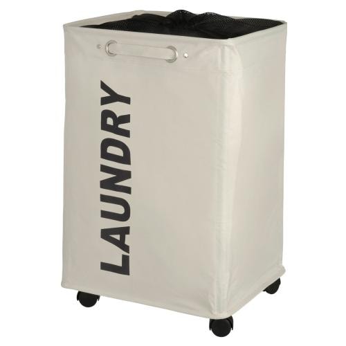 Wenko Quadro vasketøjskurv i grå med hjul