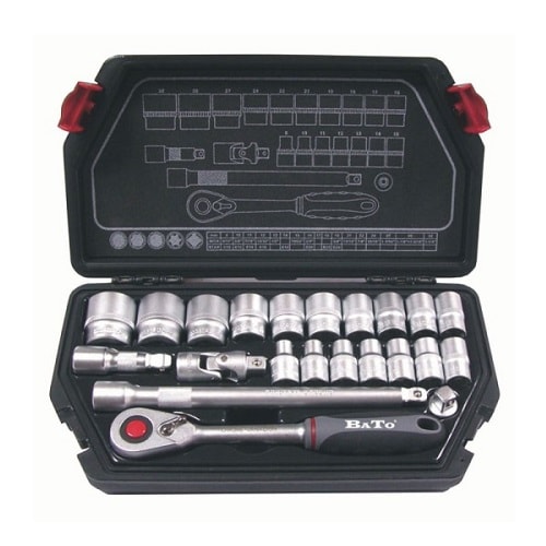 BATO topnøglesæt 1/2" SplineLock 10-32 mm.Med 22 dele. 1132