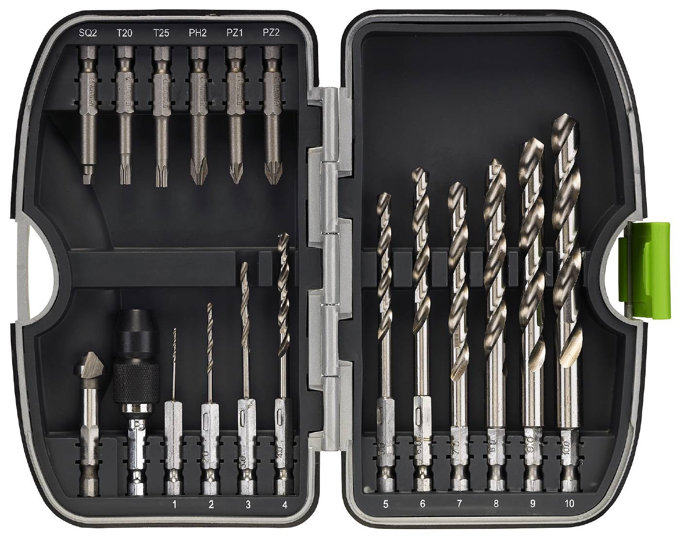 Luna bor-/ bitssæt med HSS bor 18 dele