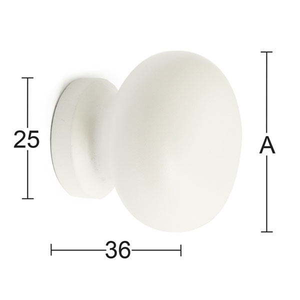 Habo Møbelknop 40 mm 1Stk David Hvid