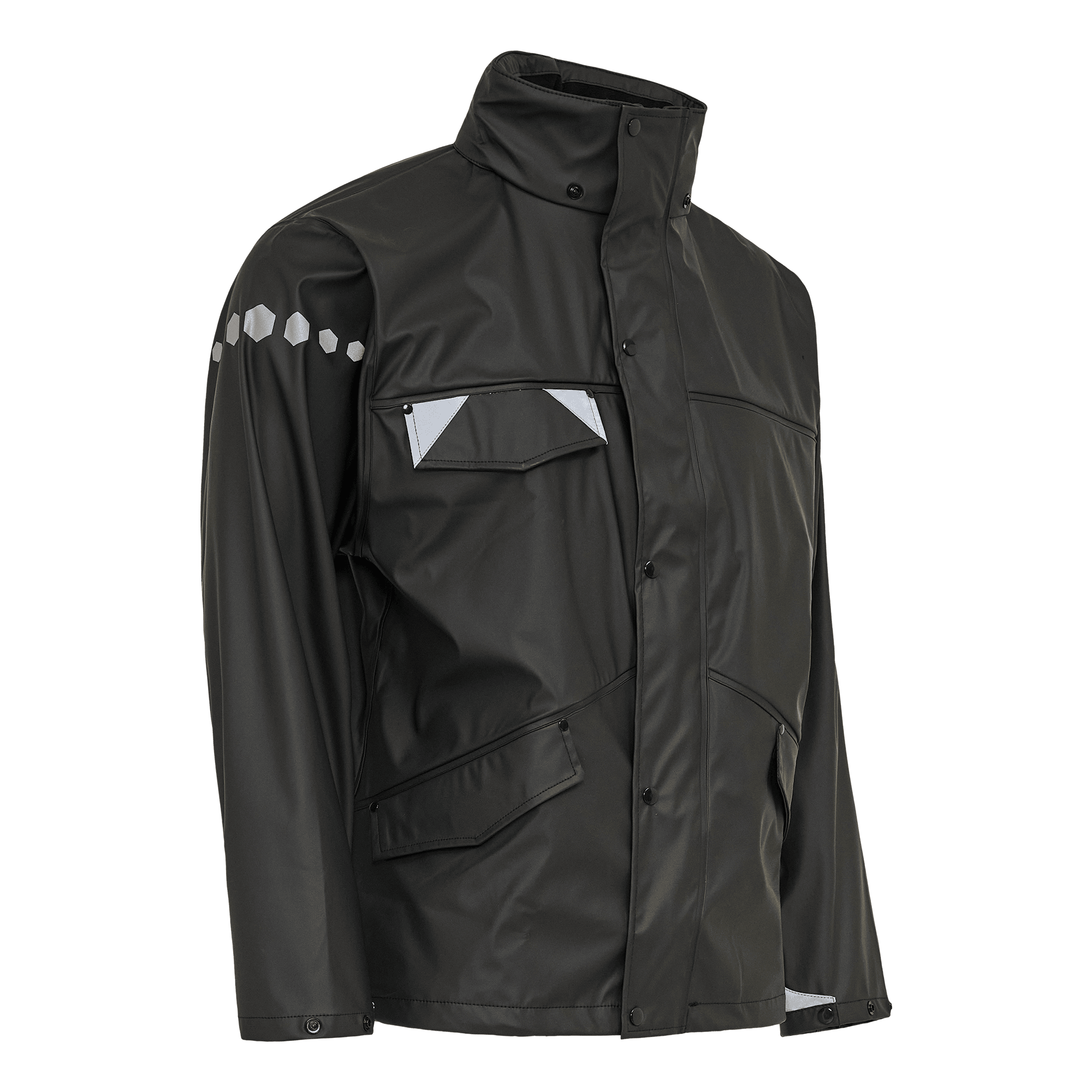 Elka Dry Zone D-LUX PU regnjakke - Sort - 5XL