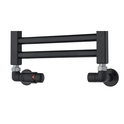 TVS returventilsæt vinkel i sort, retur venstre