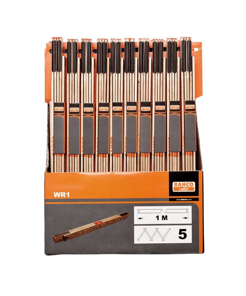 Bahco Tommestok WR træ 1m, mm/tommer