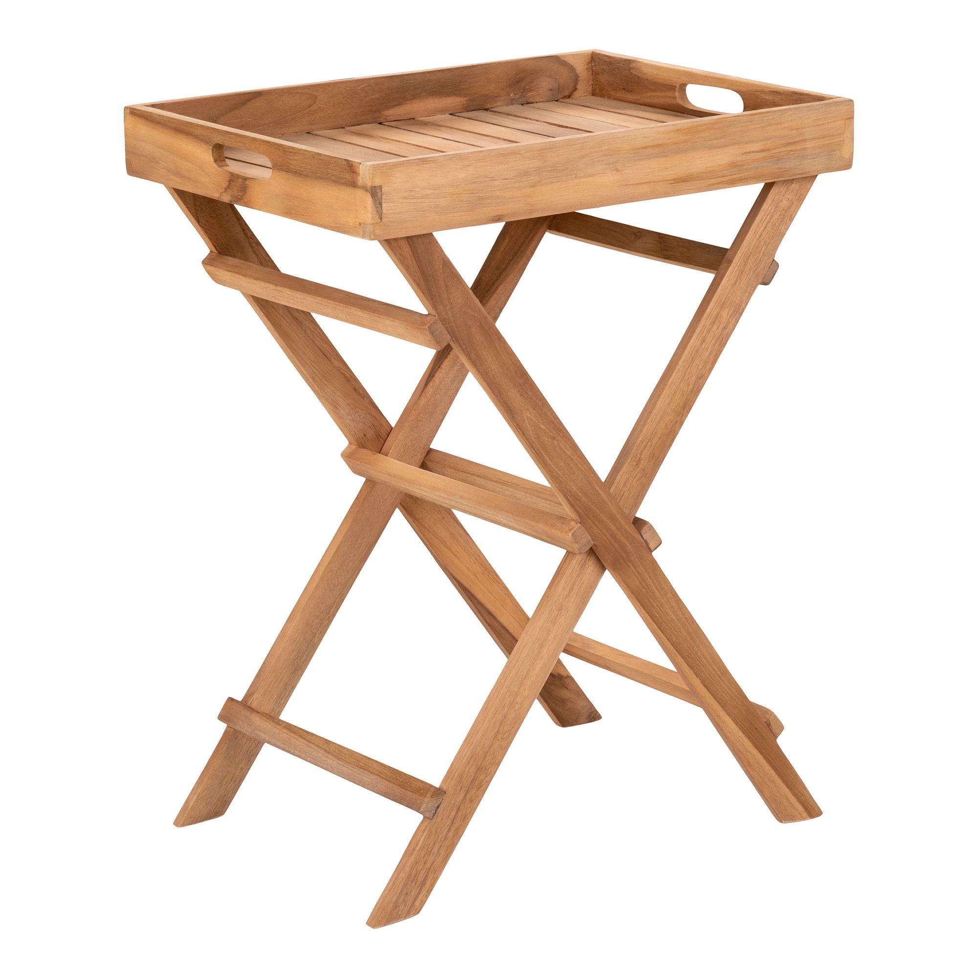 House Nordic Ronda bakkebord i natur teak 29 x 39 x 49,5 cm